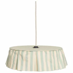 Sale Nobodinoz Abat-jour Vibes rayé en voile de coton bio | Turquoise