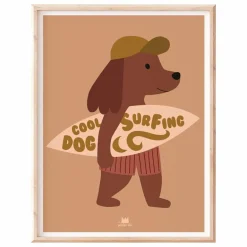 Outlet Ma petite vie Affiche Cool Surf Hawaï | Marron