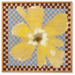 Clearance Paper Collective Affiche Flower with Checks 03 par Liat Greenberg Jaune