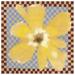 Clearance Paper Collective Affiche Flower with Checks 03 par Liat Greenberg Jaune