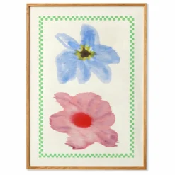 New Paper Collective Affiche Flower with Checks 01 par Liat Greenberg Rose