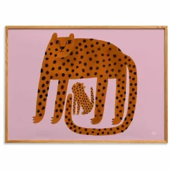 Clearance Mado Affiche Léopards tLilas