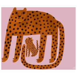 Clearance Mado Affiche Léopards tLilas