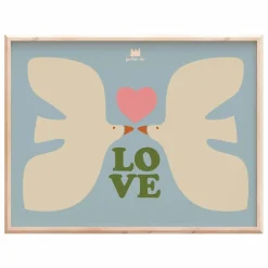 Online Ma petite vie Affiche Love oiseaux Multicolore