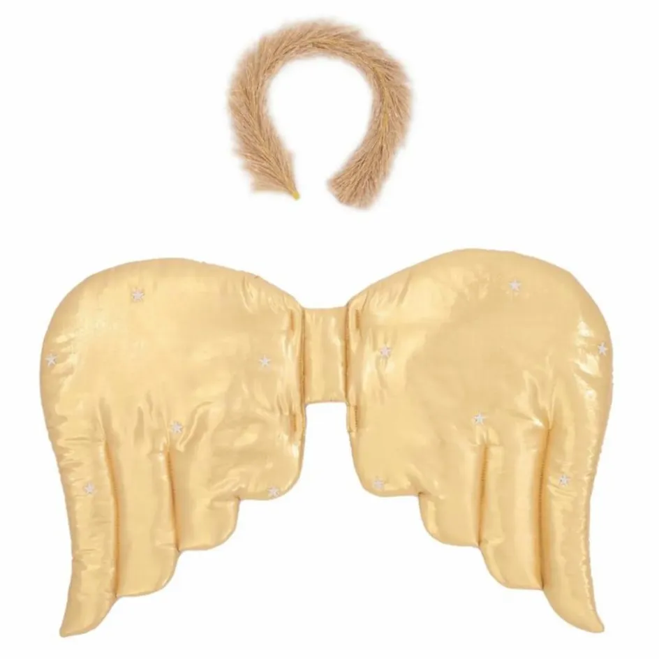 Clearance Meri Meri Ailes d'Ange matelassées en lamé et Headband | Doré