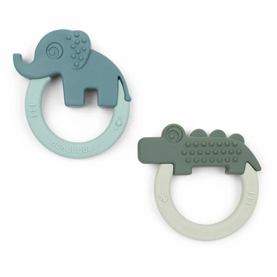 Done by deer Hochets Et Anneaux De Dentition|Puériculture*Anneau de dentition Deer - Set de 2 |