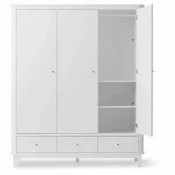 Hot Armoire 3 portes en bouleau 204x168 cm | Enfant Rangement Enfant