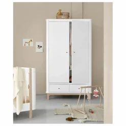 Clearance Oliver Furniture Armoire 2 portes en chêne | Blanc