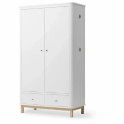 Clearance Oliver Furniture Armoire 2 portes en chêne | Blanc