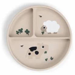 Sale Assiette compartimentée avec ventouse Tiny Farm | Premiers Repas|Puériculture