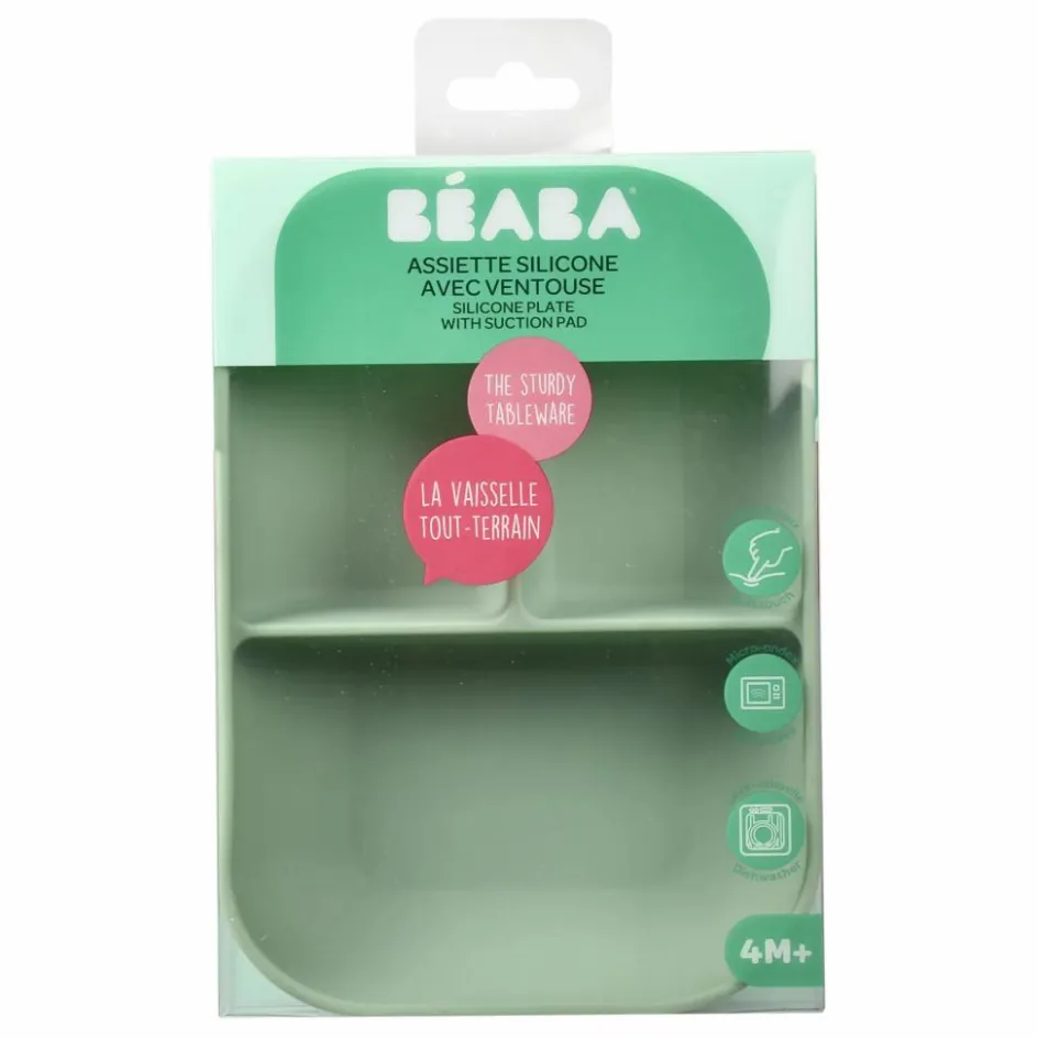 Béaba Premiers Repas|Puériculture*Assiette compartimentée en silicone |