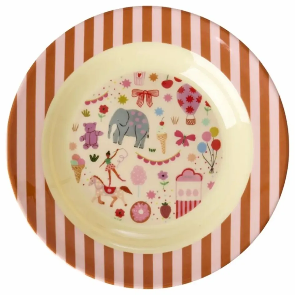 Enfant Rice Vaisselle Enfant*Assiette creuse en mélamine Fun Fair |