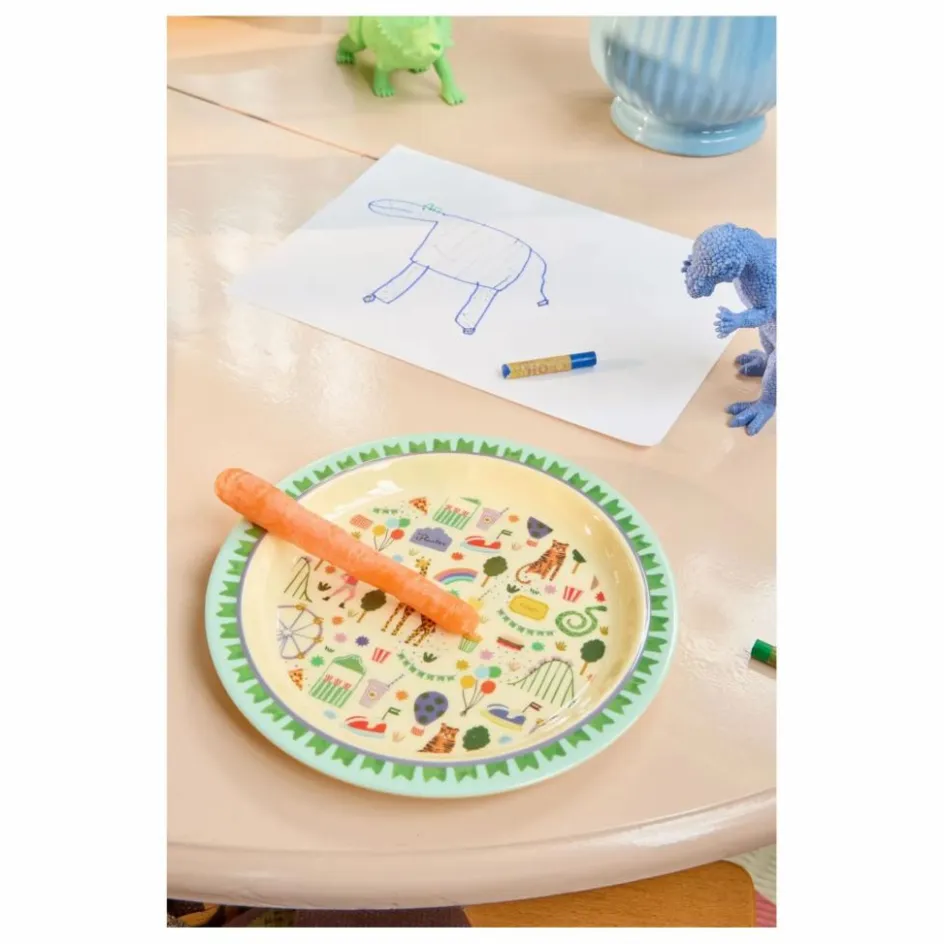 Clearance Rice Assiette en mélamine Fun Fair | Bleu
