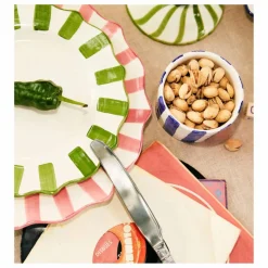 Anna + Nina Assiette rayée - 22cm | Vert