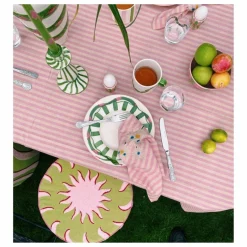 Anna + Nina Assiette rayée - 22cm | Vert