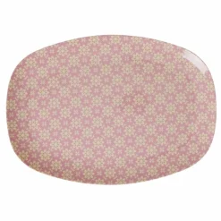 Rice Art De La Table*Assiette rectangulaire Graphic flower en melanine