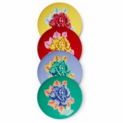 Clearance Lisa Corti Assiettes à dessert Indian Tiger - Set de 4 | Multicolore