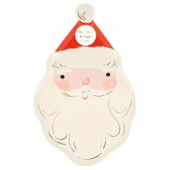 Outlet Meri Meri Assiettes découpées Père Noël - set de 8 Multicolore