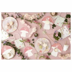 Meri Meri Assiettes en carton Champignon - Set de 8 Multicolore