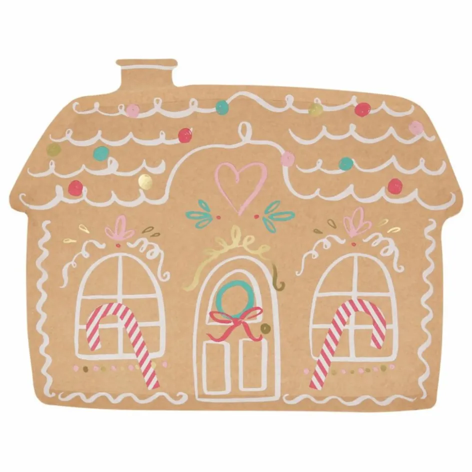 Meri Meri Assiettes en papier Gingerbread - Lot de 8|Enfant Décoration De Fête