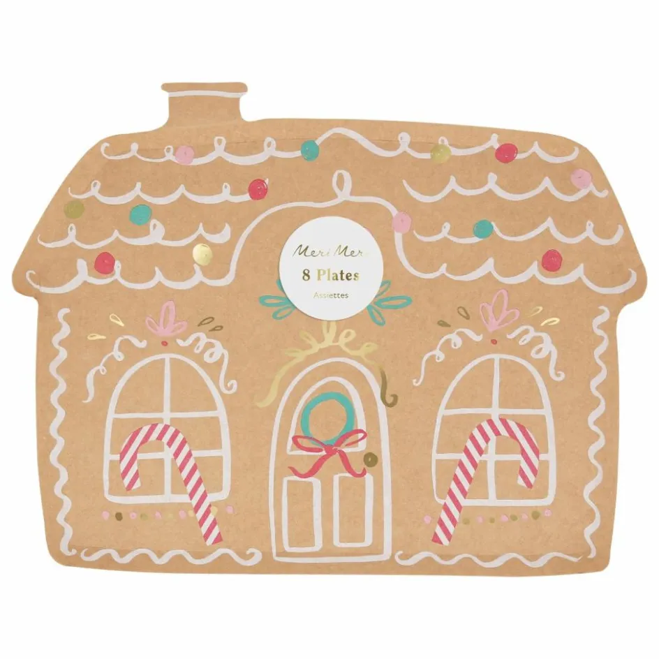 Meri Meri Assiettes en papier Gingerbread - Lot de 8|Enfant Décoration De Fête