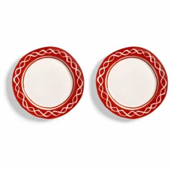 Sale &Klevering Assiettes en porcelaine Festivo - Set de 2 | Rouge