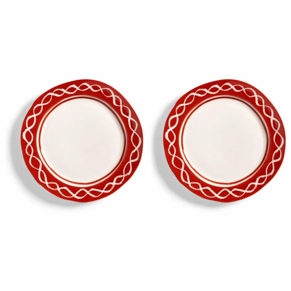 Sale &Klevering Assiettes en porcelaine Festivo - Set de 2 | Rouge