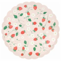 New Assiettes Fraises - Set de 8 Enfant Décoration De Fête