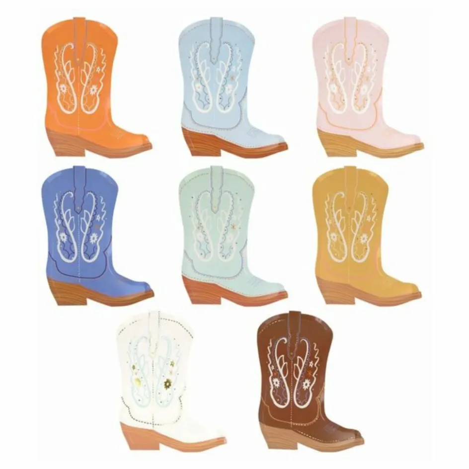 Meri Meri Assiettes Santiag Western - Set de 8|Enfant Décoration De Fête