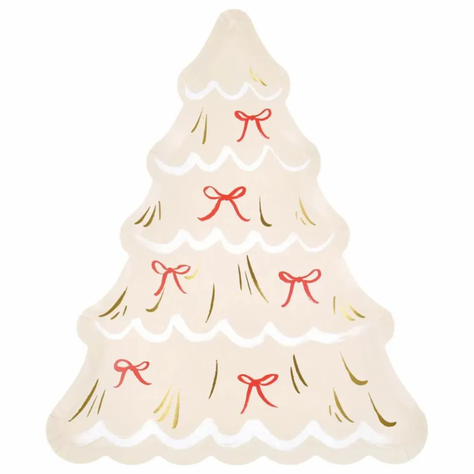 Meri Meri Assiettes Sapin de Noël - Lot de 8 Vert
