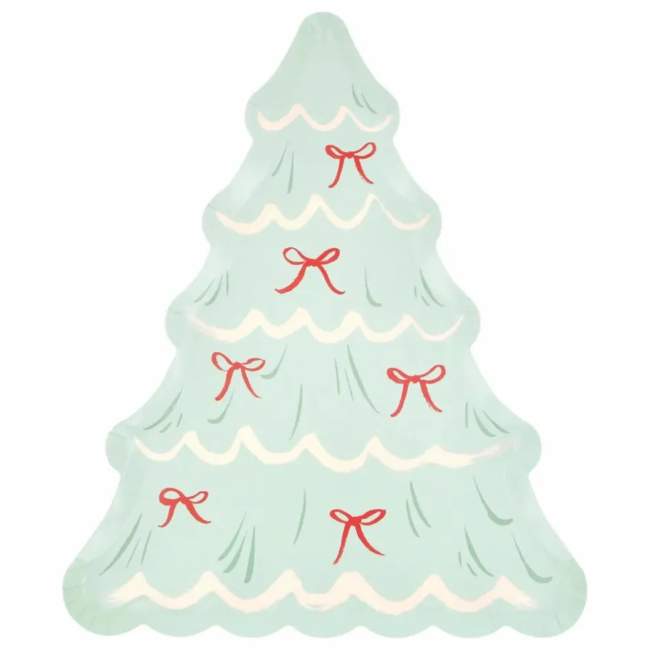 Meri Meri Assiettes Sapin de Noël - Lot de 8 Vert
