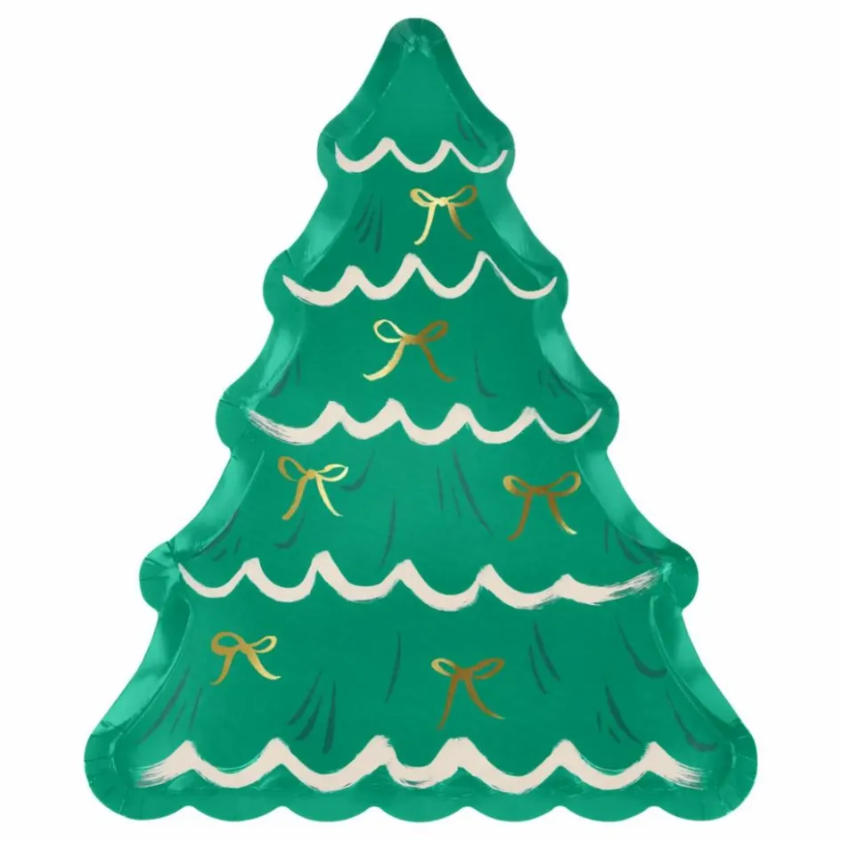 Meri Meri Assiettes Sapin de Noël - Lot de 8 Vert