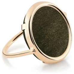 New Ginette NY Bague Disc | Obsidienne Dorée