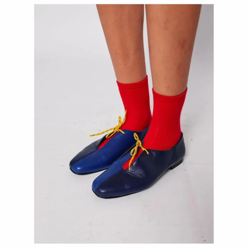 Bobo Choses Ballerines Color Block Cuir - Collection Femme | Bleu nuit