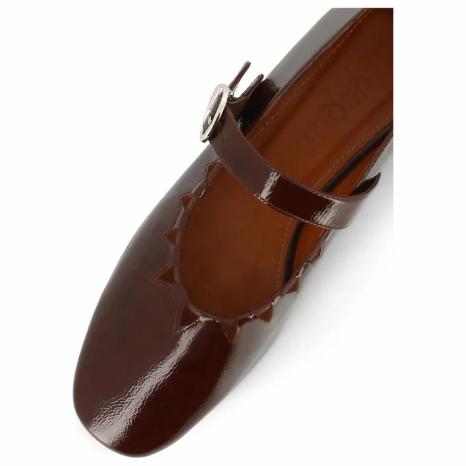 Hot Socque Paris Ballerines Ginger Vernis | Chocolat