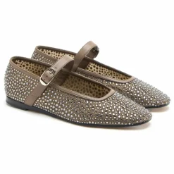 Online Le Monde Beryl Ballerines Mary Jane Mesh et Cristals | Beige
