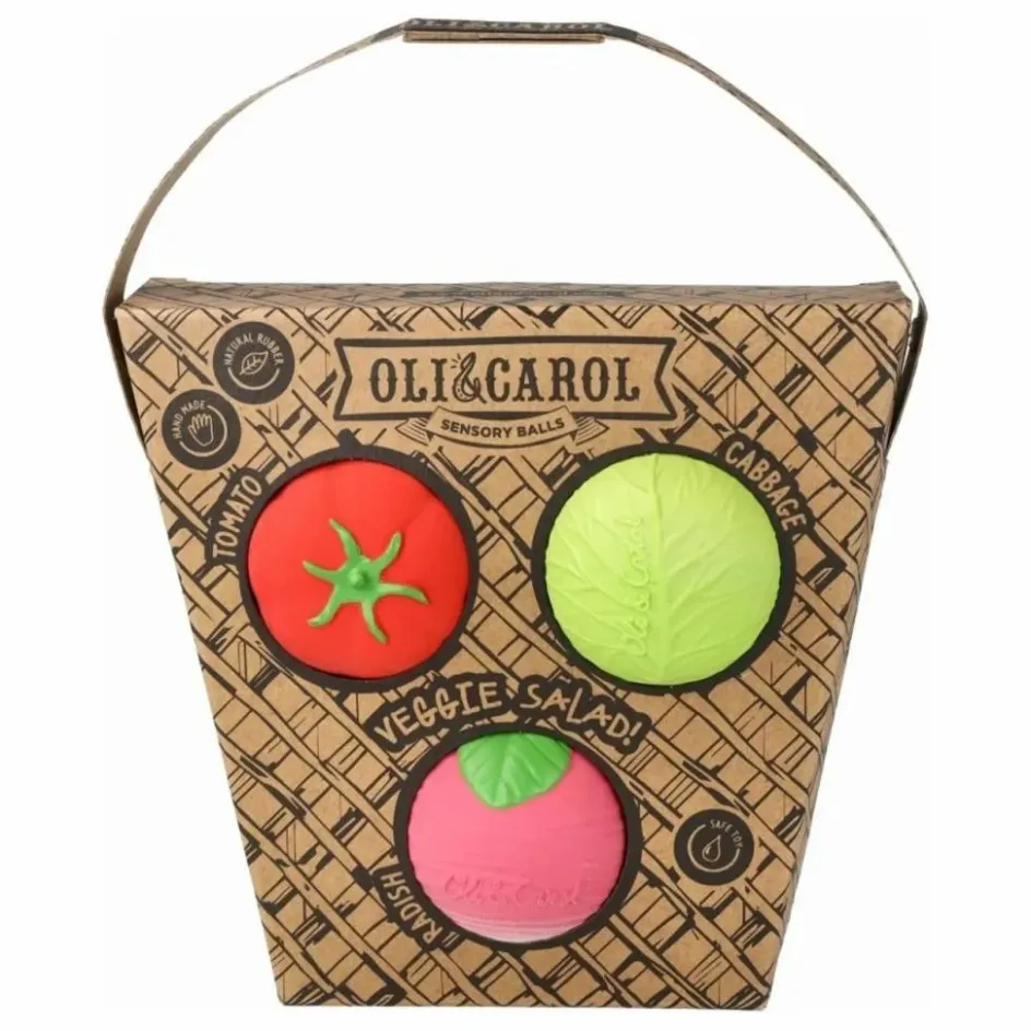 Online Balles sensorielles Salade de légumes - Lot de 3 Hochets Et Anneaux De Dentition|Jouets D'Éveil