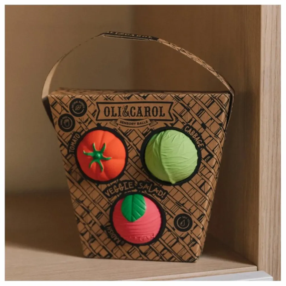 Online Balles sensorielles Salade de légumes - Lot de 3 Hochets Et Anneaux De Dentition|Jouets D'Éveil