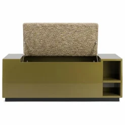 The Socialite Family Chaises, Tabourets, Bancs*Banc coffre Cameleon en bois laqué et tissu effet tweed |