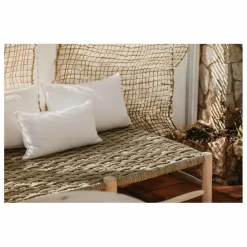 Discount Cosydar Banquette 8 pieds en bois brut et palme Naturel