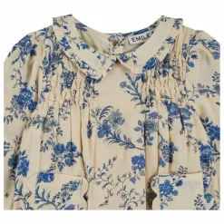 Clearance Emile et Ida Barboteuse Smockée Fleurie | Ecru