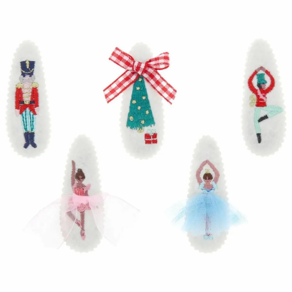 Best Barrettes Casse Noisette brodées - Lot de 5 Enfant Accessoires De Mode