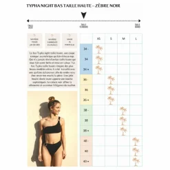 Online Fresh & Salt Bas de Maillot Taille Haute Typha Zébré Zébré | Noir