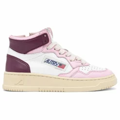 Autry Baskets Kids Medalist Mid Cuir Bicolore | Rose