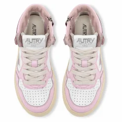 Autry Baskets Kids Medalist Mid Cuir Bicolore | Rose
