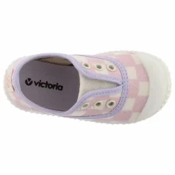 Sale Victoria Baskets Scratchs Quadrillées Lona | Rose
