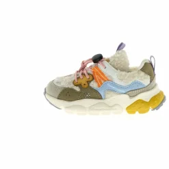 Flower Mountain Baskets Yamano 3 Lacets Cuir Eco et Teddy ||Enfant Baskets|Baskets