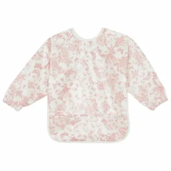 New Tartine et Chocolat Bavoir à manches enduit Toile de Jouy | Rose pêche