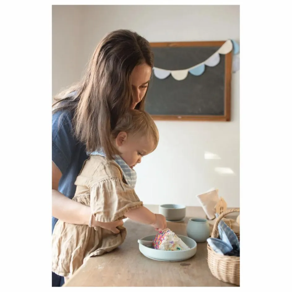 Online Soft Spot Bavoirs bandana Cottage en coton bio - Set de 3 | Bleu