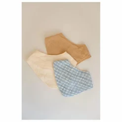 Online Soft Spot Bavoirs bandana Cottage en coton bio - Set de 3 | Bleu